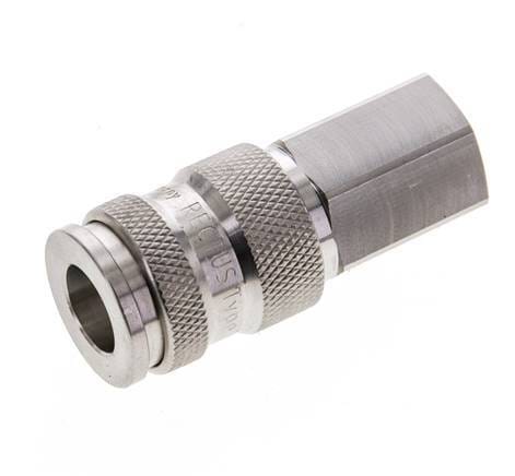 RVS DN 7.8 Luchtkoppeling Snelkoppeling G 3/8 inch Binnendraad - CLS7-F-SSL-SV-P-BL-038