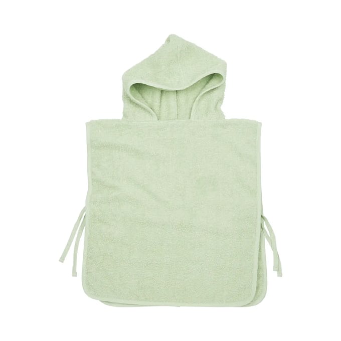 Meyco Baby Uni badponcho - badstof - soft green - 1-3 jaar