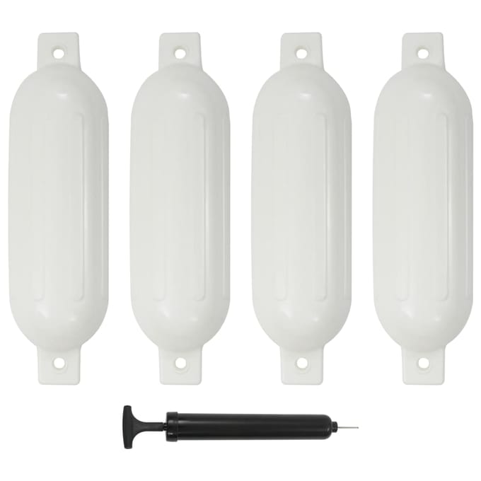 vidaXL - Bootstootkussens - 4 - st - Ø - 14x50 - cm - PVC - wit