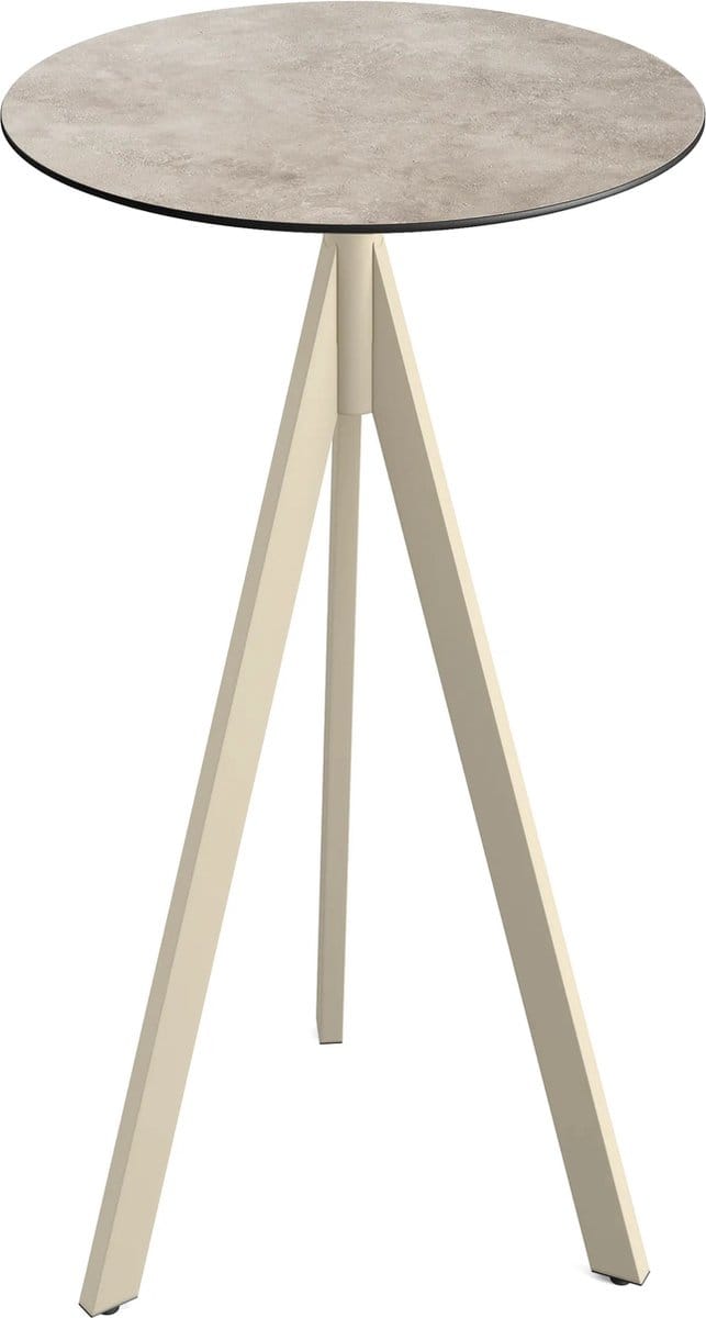 Essentials Infinity Tripod Statafel Zand Frame + Moonstone HPL 70 cm - 140061370 - Horeca & Professioneel