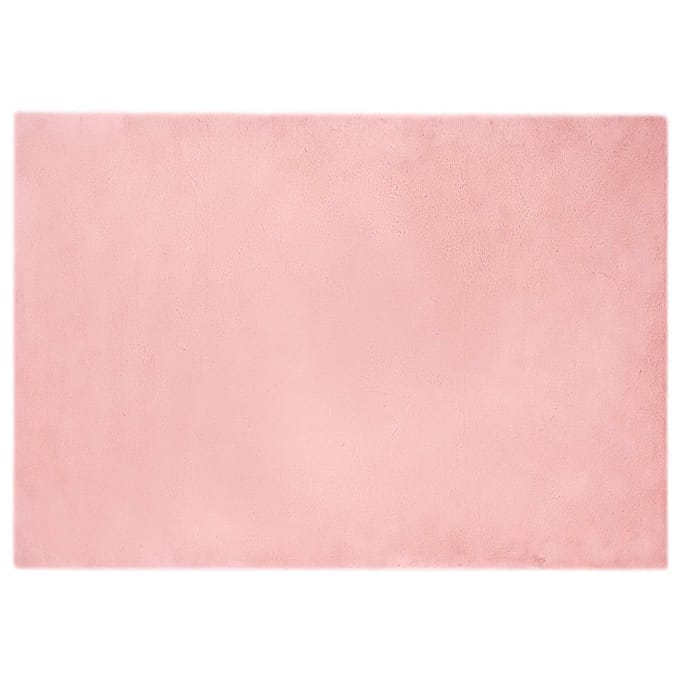 vidaXL - Antislip - vloerkleed - van - imitatie - konijnenbont - OLITE - Roze