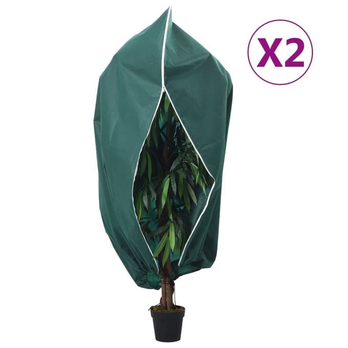 vidaXL - Plantenhoezen - met - ritssluiting - 2 - st - 70 - g/m² - 2,36x2 - m