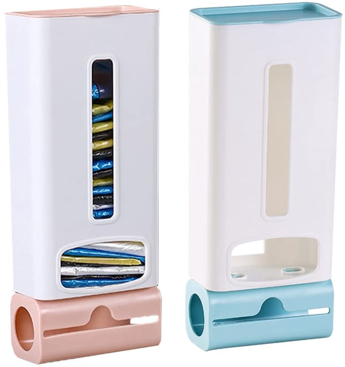 Unyqoos® Set van twee multifunctionele wandgemonteerde houders voor plastic en afvalzakken
