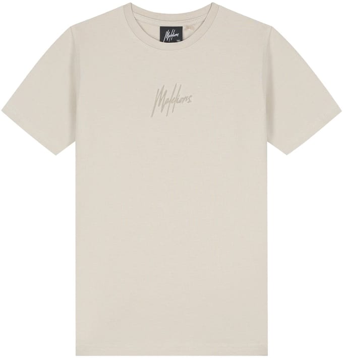 Malelions striped signature t-shirt in de kleur ecru.