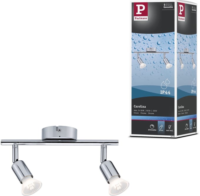 Spotlight Carolina IP44 GU10 230V max. 2x10W dimbaar Chroom