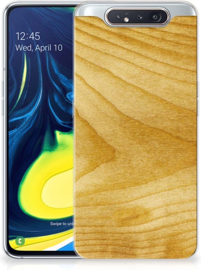 Samsung Galaxy A80 Bumper Hoesje Licht Hout