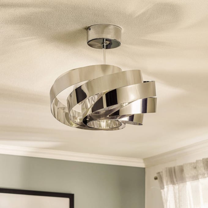 Euluna Vento plafondlamp, chroom-nikkelkleurig, Ø 40 cm, metaal