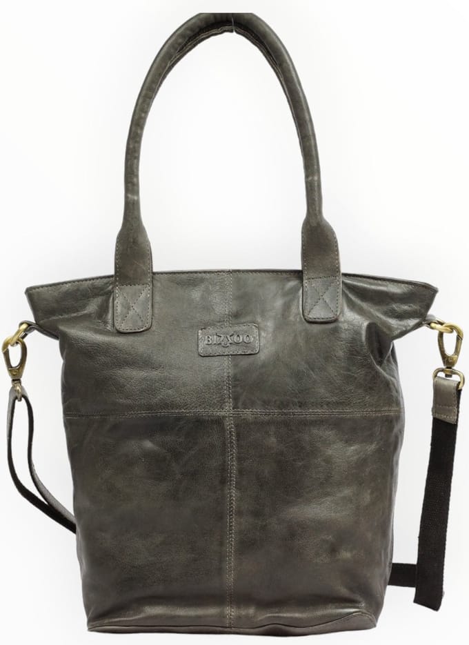 Bizzoo shopper with long strap grey