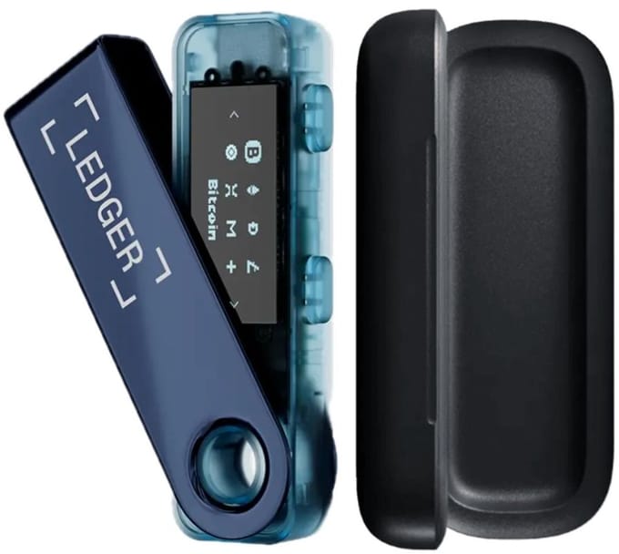 Ledger Nano S Plus Neptune Blue + Case - Hardware Wallet Bundel - Bluetooth - Originele Ledger Case