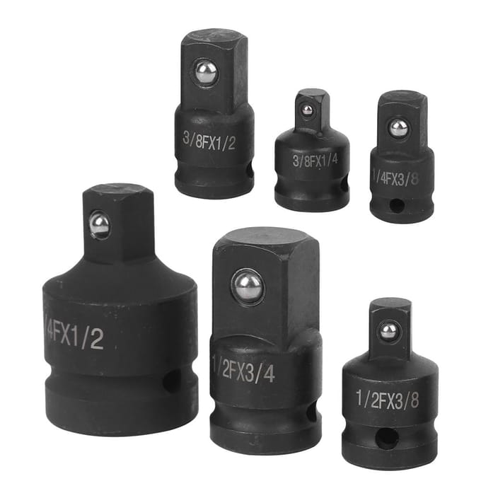 6-delige set Impactdopsleutelconverter Verloopstukset 1/2in 1/4in 3/8in 3/4in blue