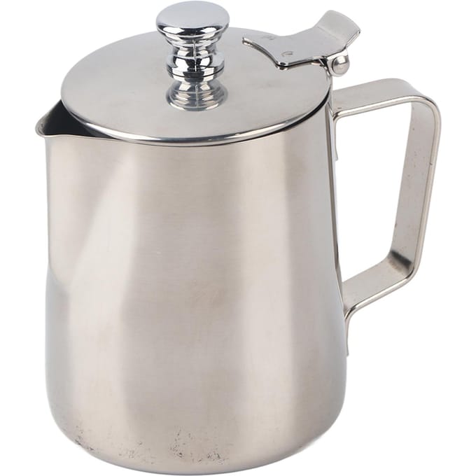 350ml Roestvrijstalen Melk Craft Koffie Latte Opschuimkunst Kan Pitcher Mok Beker met Deksel white