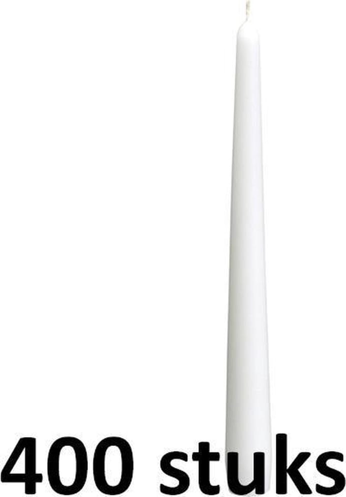 400 stuks dinerkaarsen wit 245/23 (7 uur)
