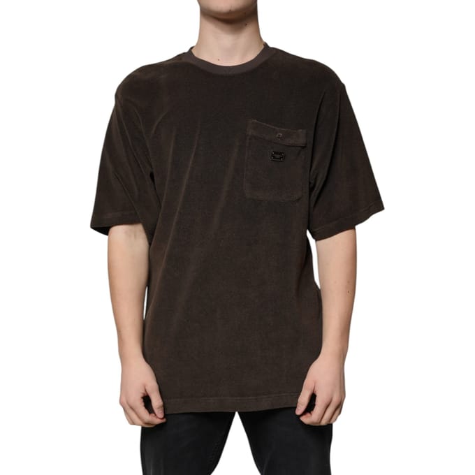 Teddystof Pocket T-shirt Bruin
