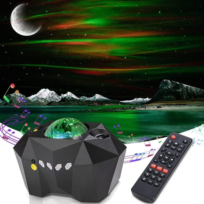 QIN® Noorderlicht Projector - Aurora Projector - Galaxy Lamp - Zwart - 19cm x 13cm x 12cm
