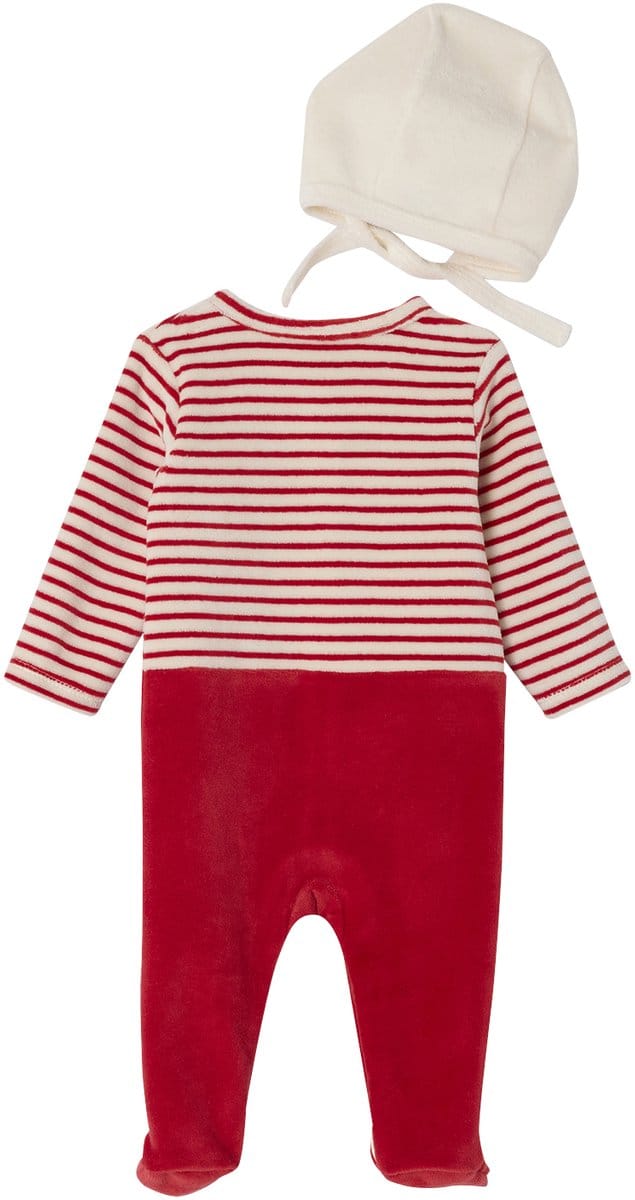 Envie de fraise Kerstpyjama en muts baby in fluweel / velours