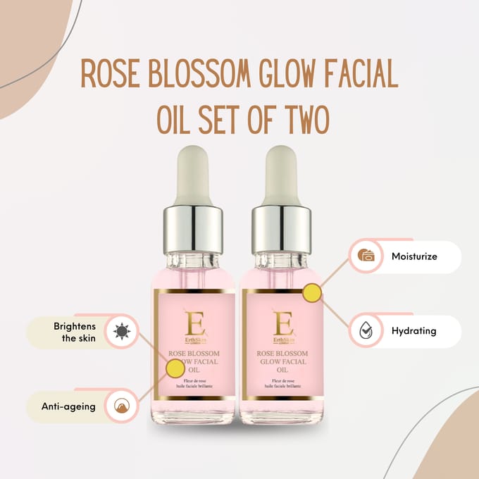 ErthSkin London 2x Rozenbloesem Glow Gezichtsolie 1