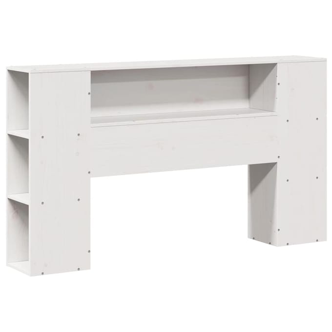 vidaXL - Hoofdbord - met - opbergruimte - 150 - cm - massief - grenenhout - wit