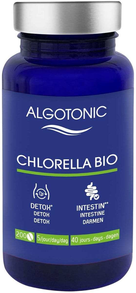 Chlorella 100% Pure Organic Tabletten - Voedingssupplement - 200 Tabletten - 40-Daagse Kuur