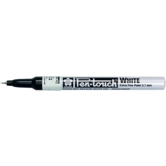 Viltstift sakura pen-touch extra fijn wit
