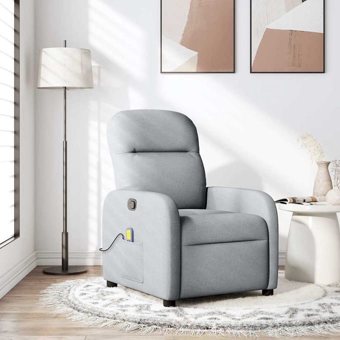 Vidaxl Klapbare Massagestoel, Lichtgrijs, Bekleed met Stof