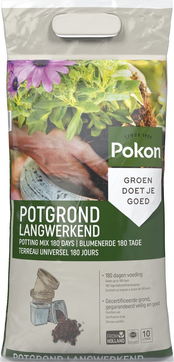 Pokon Potgrond Langwerkend - 10l - Universele potgrond - 180 dagen voeding