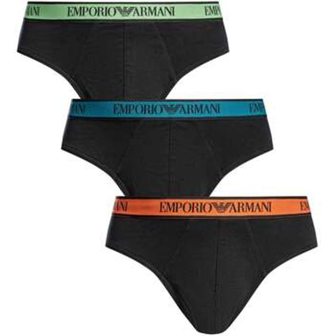 Emporio Armani Katoenen Stretchlegging Met 3 Pakjes, Zwart