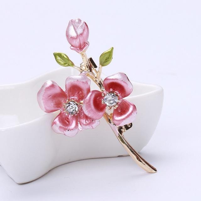 Retro Kleuren Pruim Broches Speld Legering Kraag Bloem Broche Vrouw Moederdag Cadeau roze