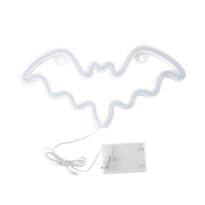 Bat Design LED's Neonlicht 3*AA-cel Bediend Constante Heldere Modus Neonbord Decoratieve Verlichting Muur blauw