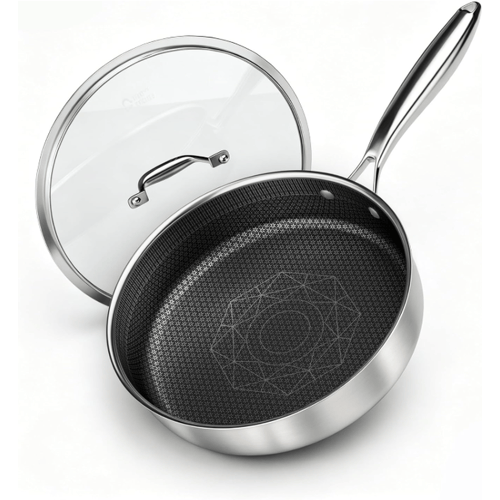 COOKER KING drielaagse rvs diepe koekenpan met antiaanbaklaag 26 cm