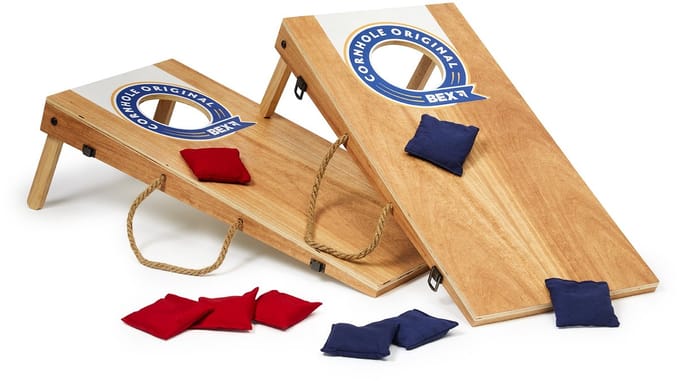 Bex Cornhole Original – Amerikaans Werpspel – Bean Bag Spel – Complete Cornhole Set Met 2 Speelborden (60x30x7 cm) – Inclusief 8 Pittenzakken – Vanaf 8 Jaar