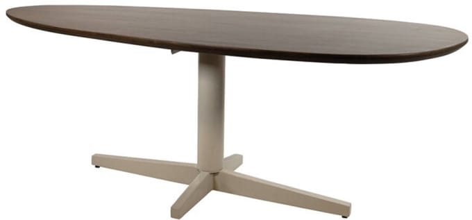 Eettafel Taurus organisch Beige poot Mangohout 190x90 cm - walnoot