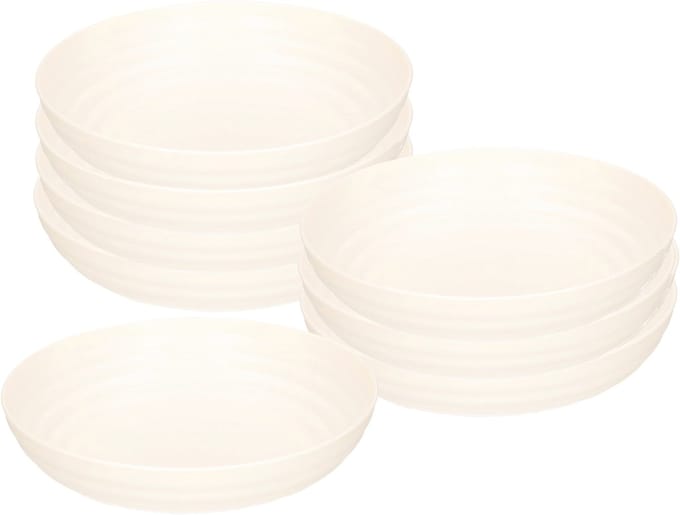 Plasticforte Soepkommen - 8x - D22 x H5.5 cm - wit - kunststof - onbreekbaar - servies