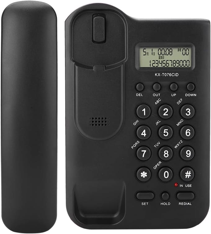 Wired Desktop Wall Phone - Landline Telefoon - Communicatie & Milieu (Zwart)