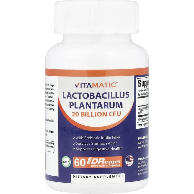 Vitamatic, Lactobacillus Plantarum, 60 DRcaps® Hypromellose Capsules