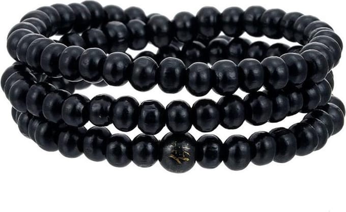 Fako Bijoux® - Buddha Armband - Sandelhout - Classic - 6mm - Zwart