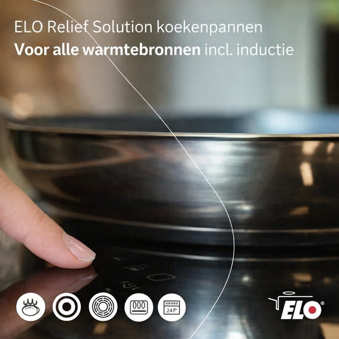 Set roestvrijstalen kookpannen Elo Relief Solution 24 cm en 32 cm