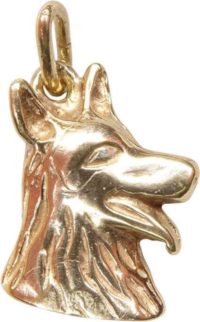 Geel gouden hond hanger