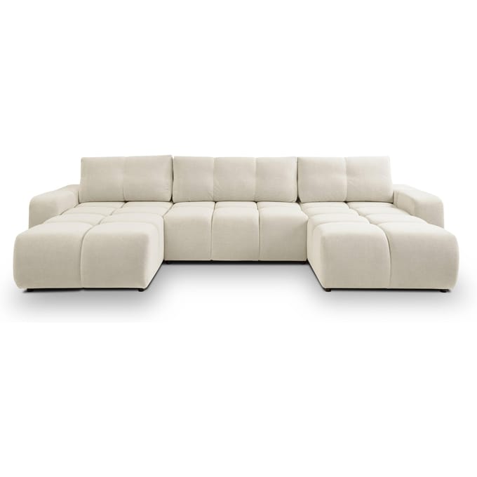 U-bank SOLA met slaapfunctie symmetric chenille bouclé | NADUVI Collection