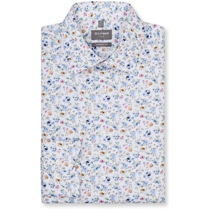 OLYMP Luxor Overhemd, Comfort Fit, New Kent, Wit
