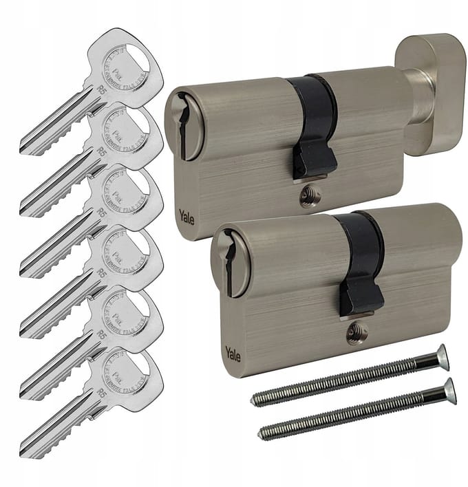 Yale Y500 Cilinderslot Set 27/40+G27/40 Satiné, 6 sleutels