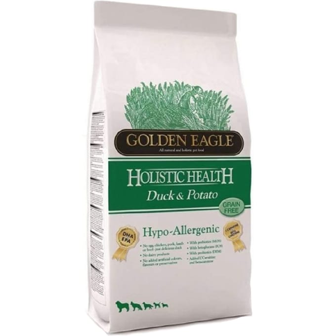 10kg Golden Eagle Hypoallergenic Eend & Aardappel 26/12 Graanvrij Droog Hondenvoer