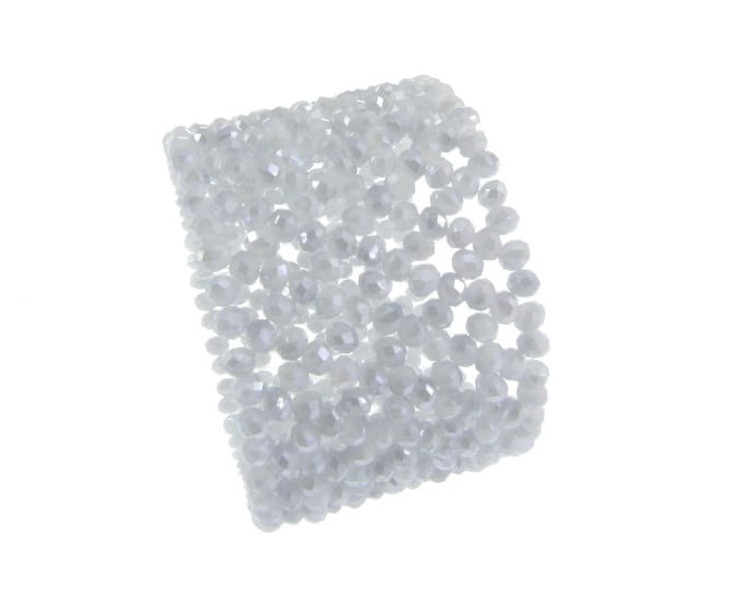 Behave - Armband dames - Witte glaskralen - Elegant avondaccessoire