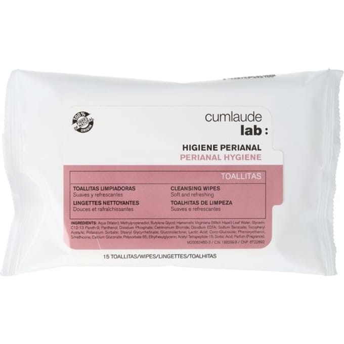CUMLAUDE LAB - Lingettes nettoyantes périanales 15 unités