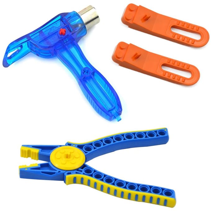 Ensemble d'outils pour blocs de construction intelligents DIY avec marteau high-tech, pince, extracteur de clips pour assemblage de briques blue