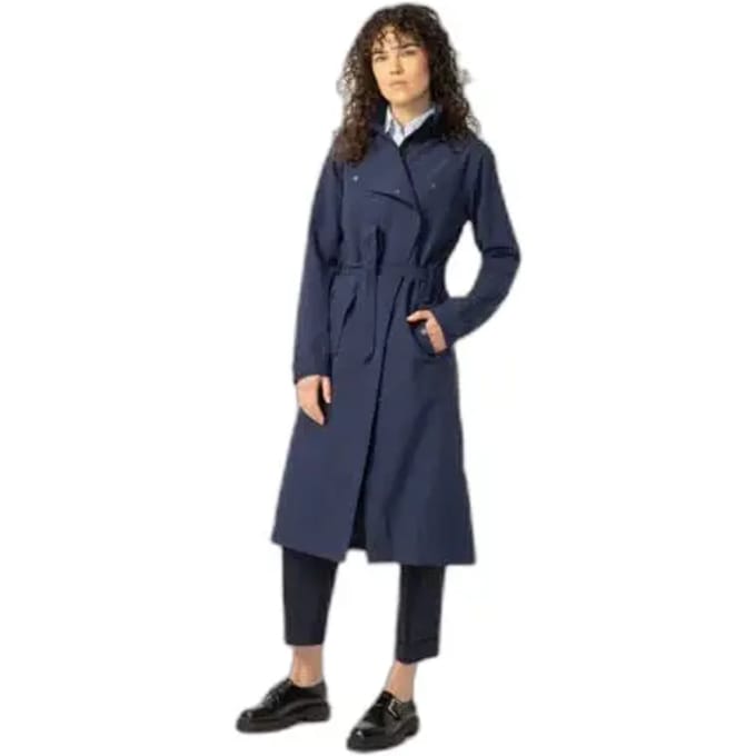 agu Trench Coat Long Regenjas Dames Waterdicht - Marineblauw - Waterkolom 5.000 mm - Afneembare capuchon