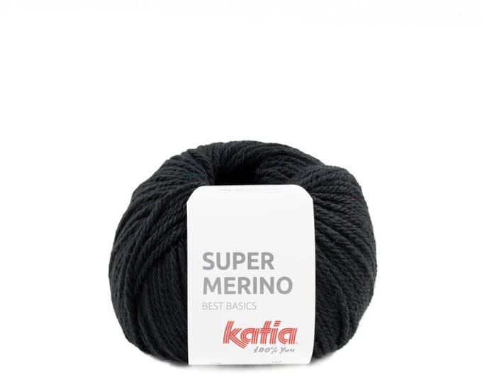 Katia Super Merino - 02 zwart - Wol/Acryl Garen