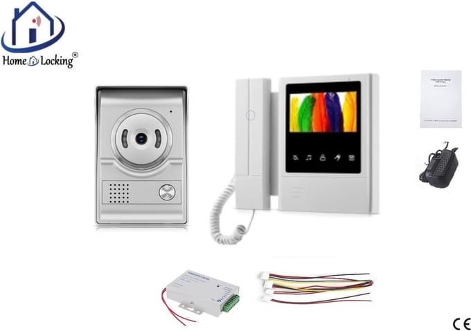 Home-Locking complete deur intercom/videofoon met 1 binnen paneel en electro box 12VDC voor aansluiting elektrisch slot.DT-2228-1E-1
