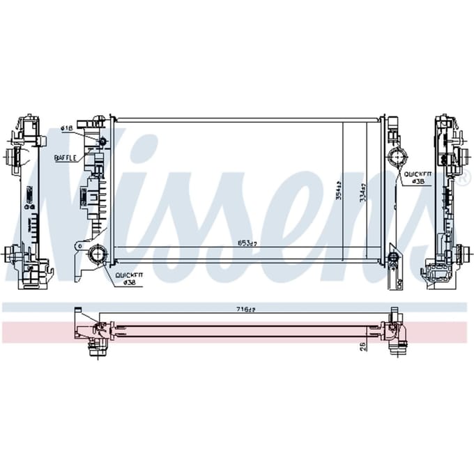 Radiator, motorkoeling NISSENS 606564