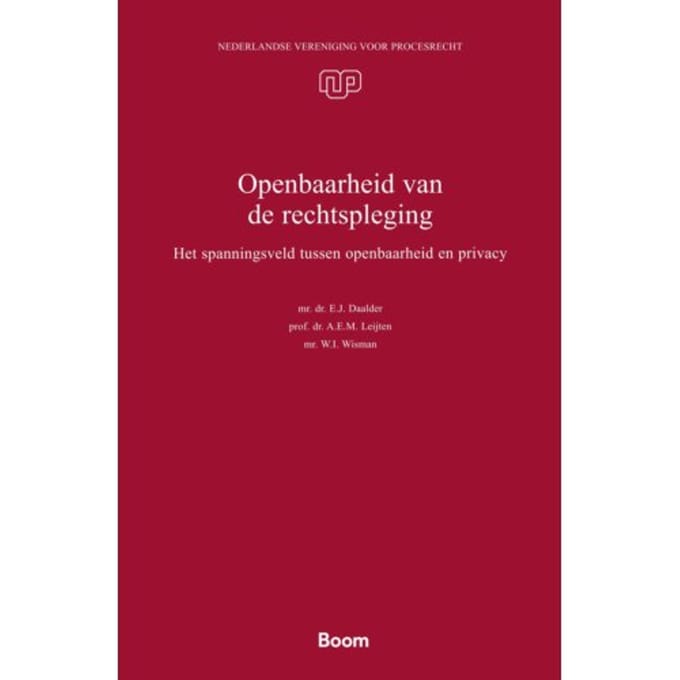 Openbaarheid Van De Rechtspleging - Nederlandse Vereniging Voor Procesrecht - A.E.M. Leijten