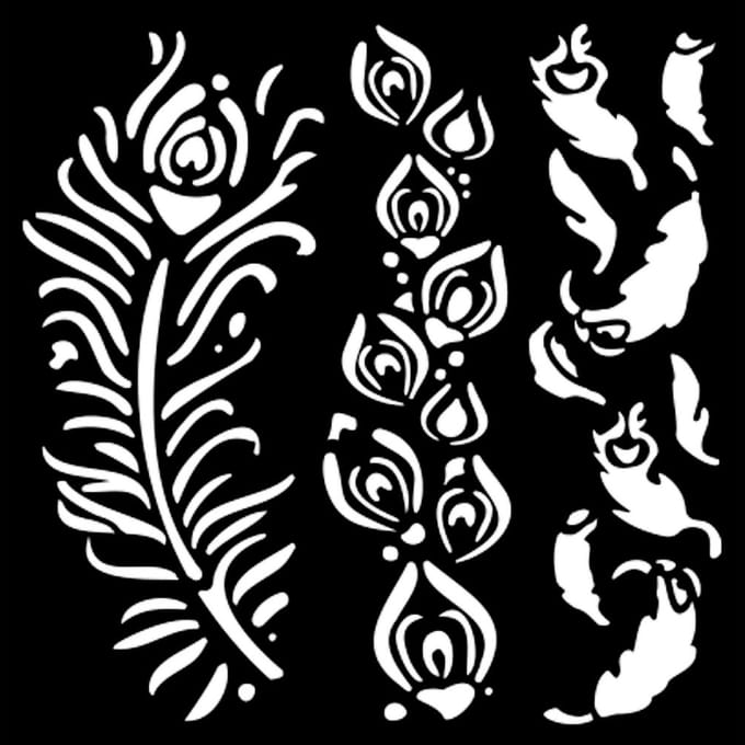 Sjabloon "Masquerade" - Feathers